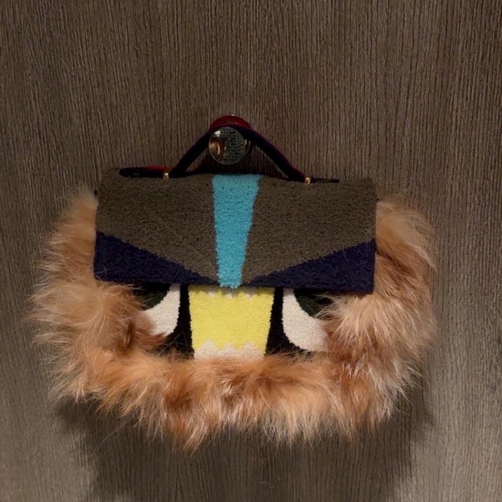 Furry Face Clutch with Bold Colors